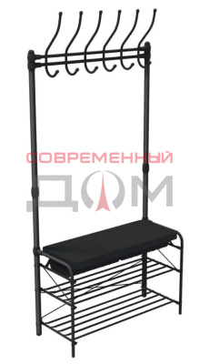 Вешалка напольная в прихожую NIKA ВПШ2/Ч-К черный/матовый черный
